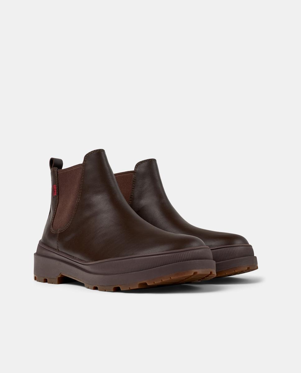 Botins Brutus Trek de Pele Castanho-5