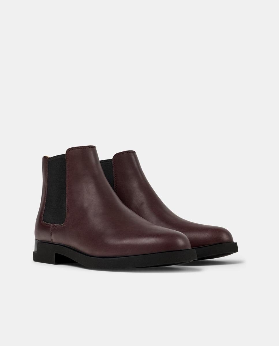 Botins Iman de Pele Castanho-5