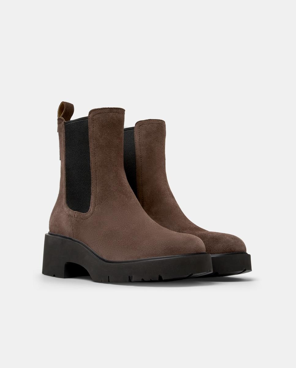 Botins Milah de Pele Castanho-5