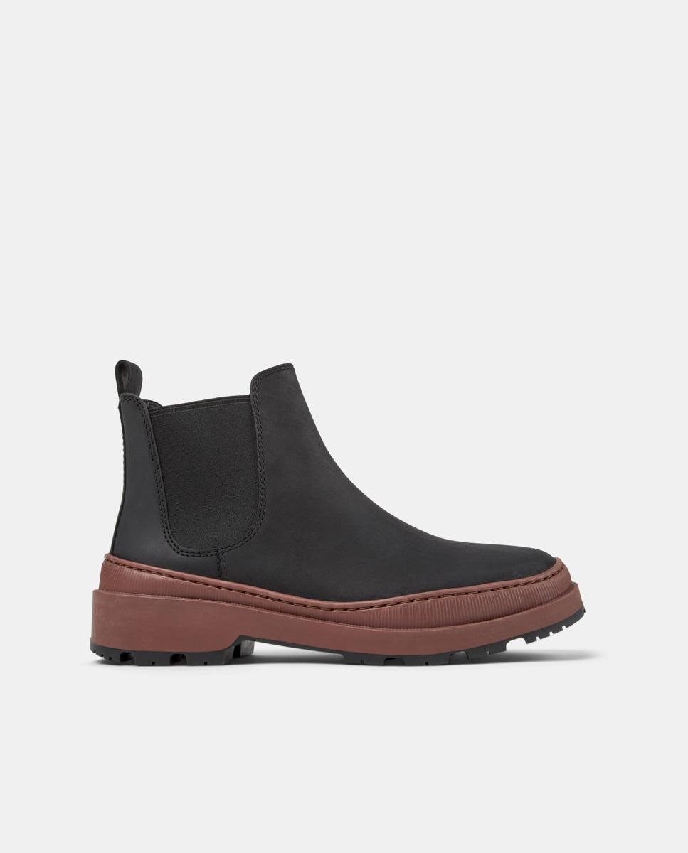 Botins Brutus Trek de Pele Preto-1