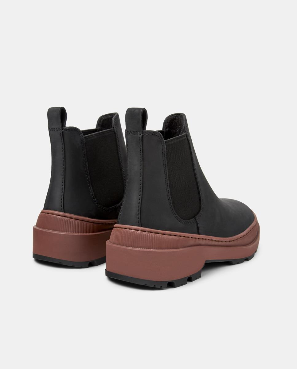 Botins Brutus Trek de Pele Preto-3