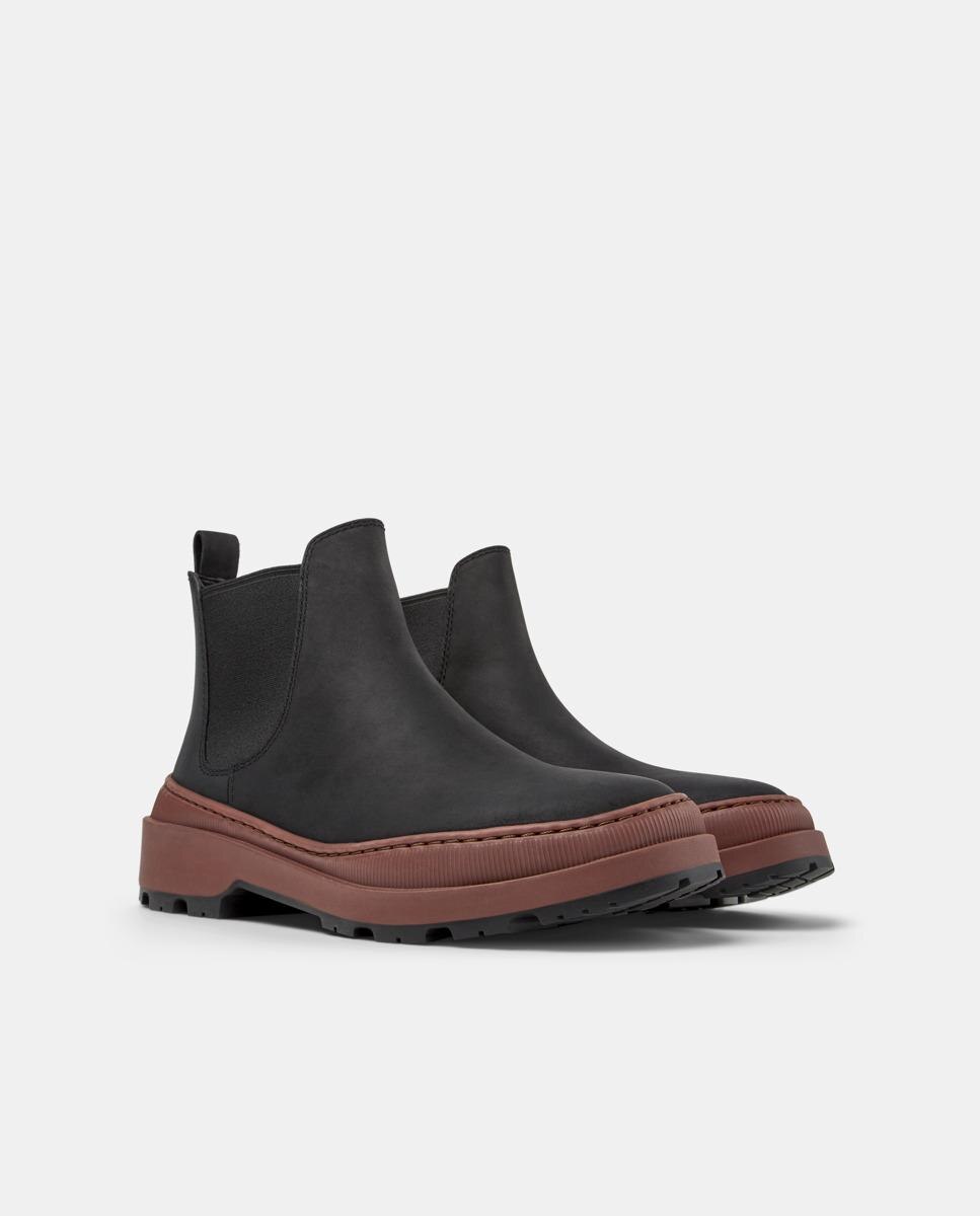 Botins Brutus Trek de Pele Preto-5