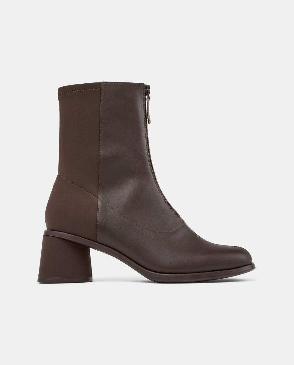 Botins Kiara de Pele Castanho-1