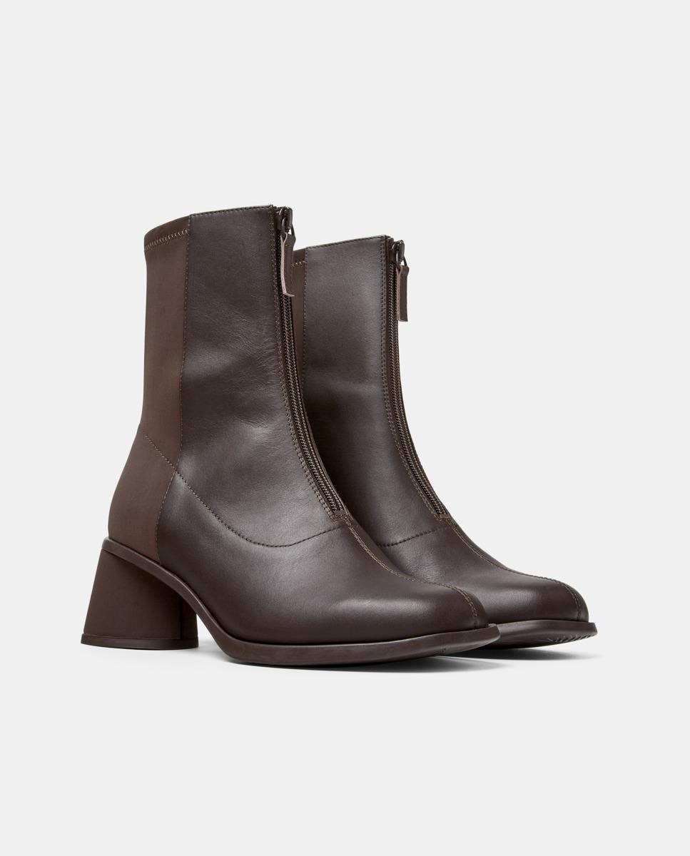 Botins Kiara de Pele Castanho-2
