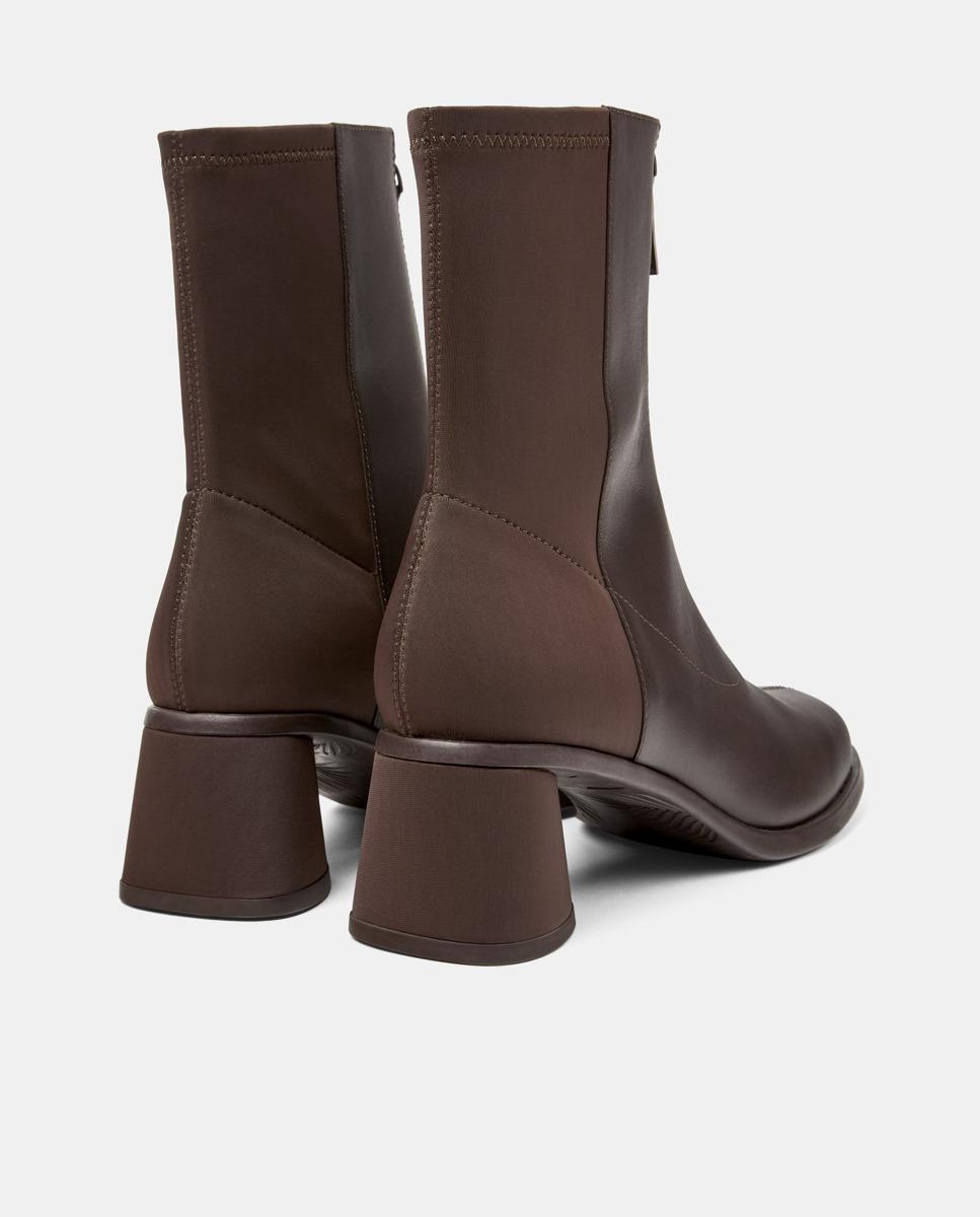 Botins Kiara de Pele Castanho-4