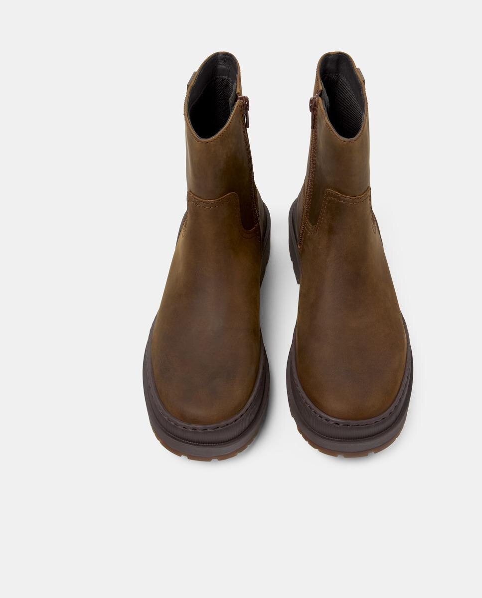 Botins Brutus Trek de Pele Castanho-3