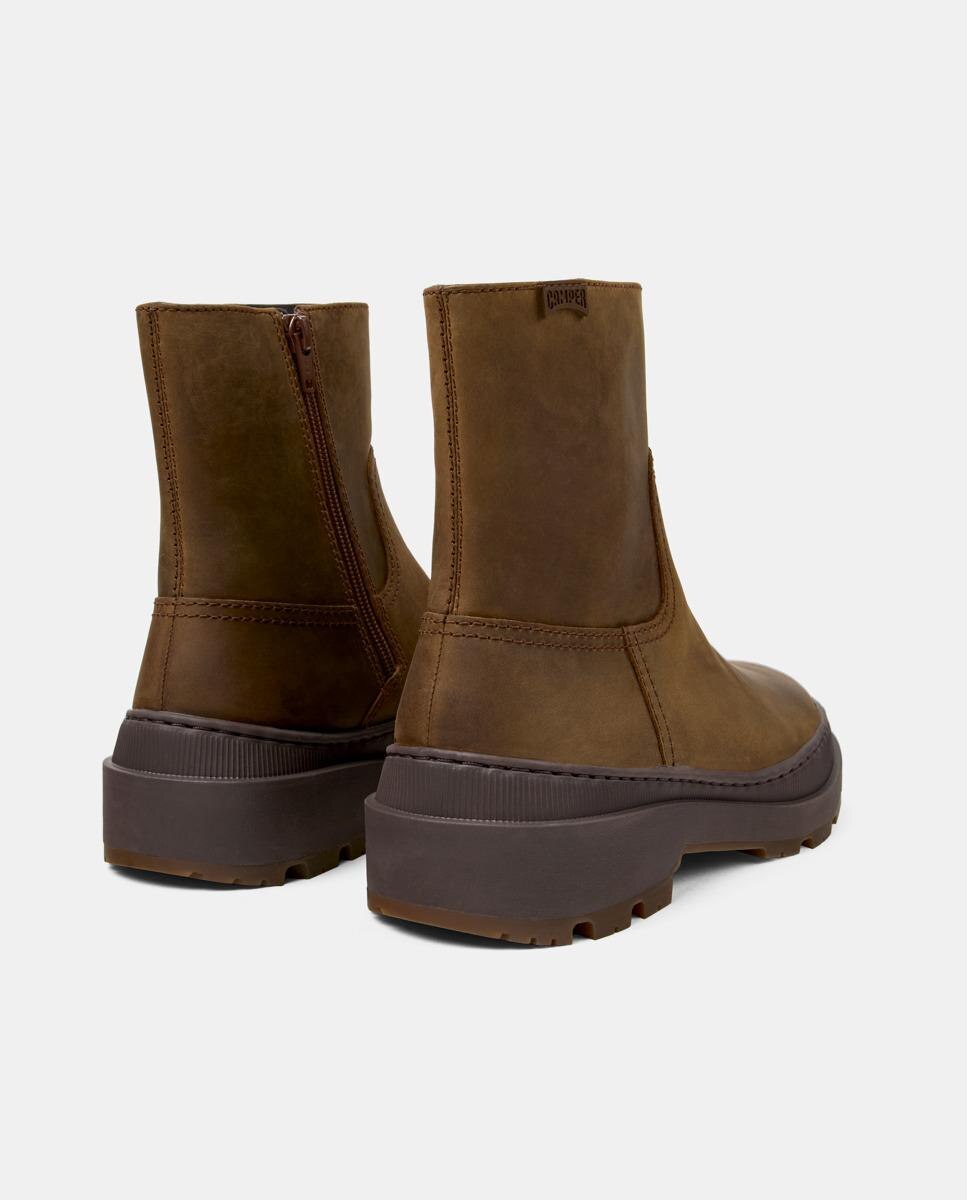 Botins Brutus Trek de Pele Castanho-4