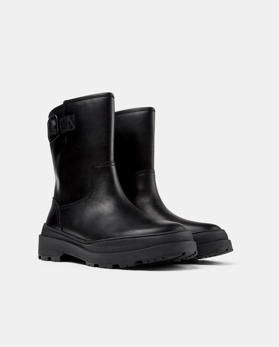 Botins Brutus Trek de Pele Preto-2