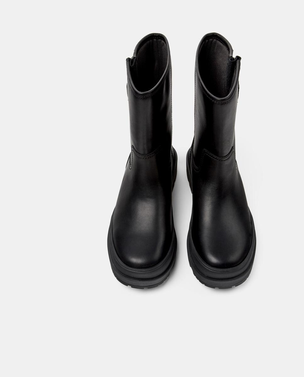 Botins Brutus Trek de Pele Preto-3