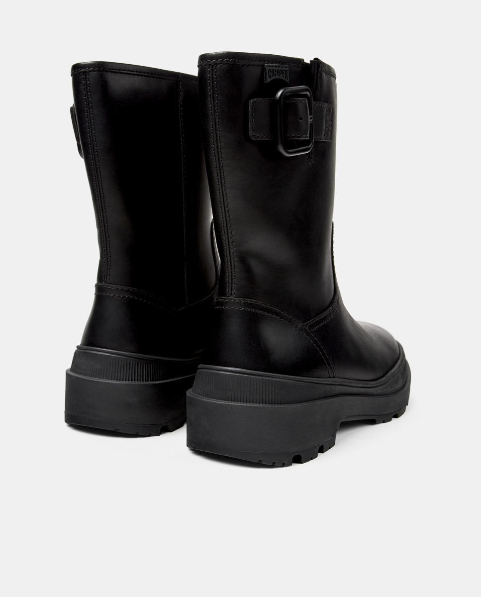 Botins Brutus Trek de Pele Preto-4
