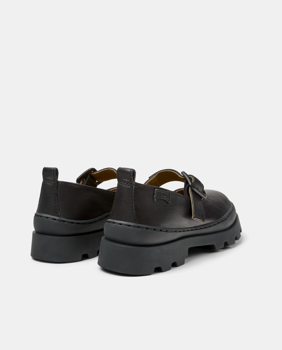 Bailarinas Infantil Brutus de Pele com Fivela Preto-4