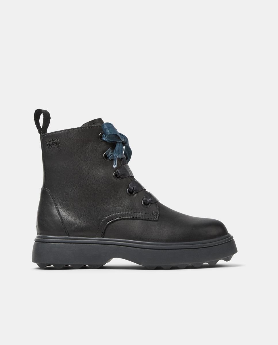 Botas Infantil Norte de Pele com Cordões Preto-1