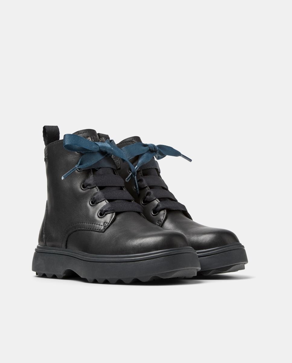 Botas Infantil Norte de Pele com Cordões Preto-2