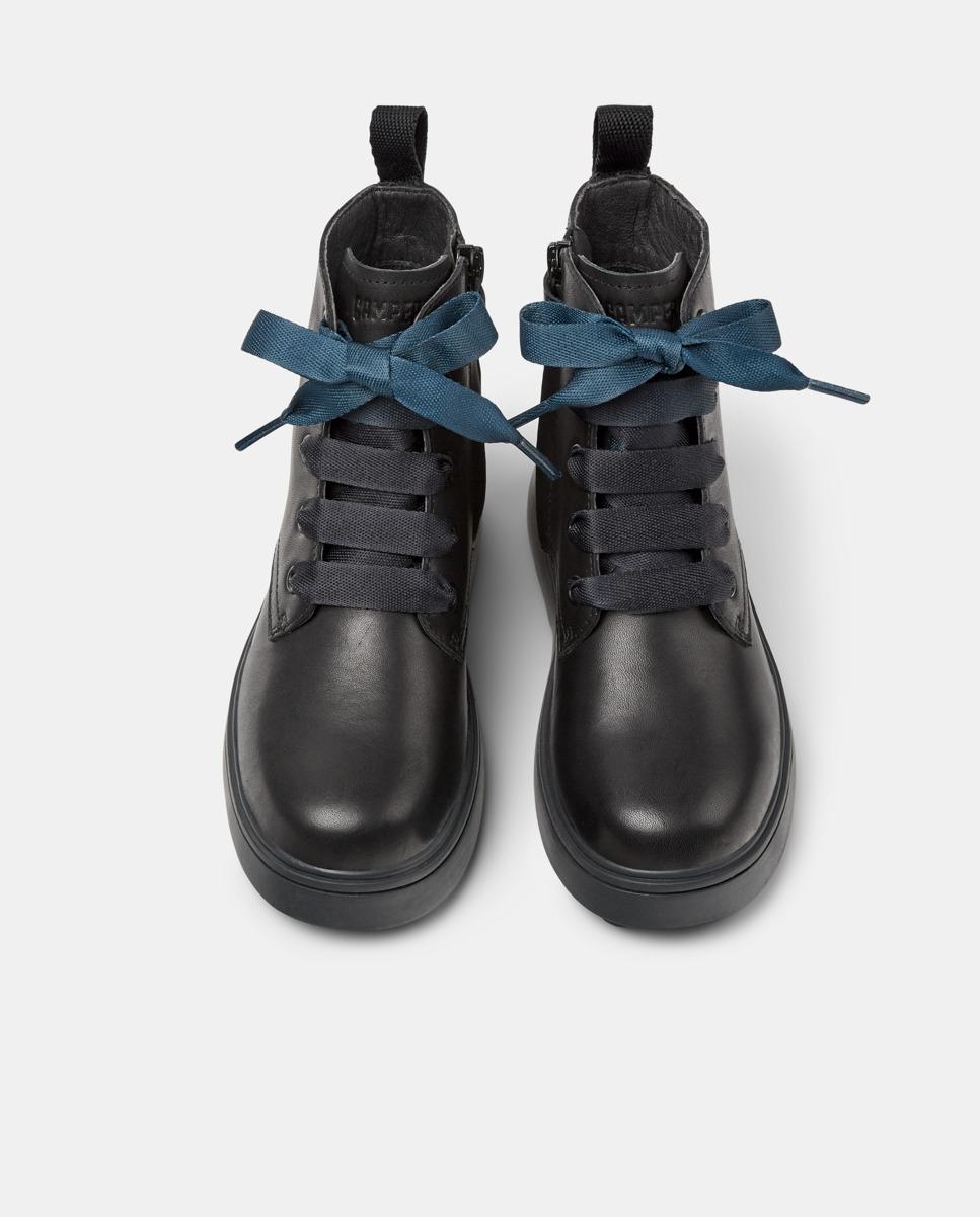 Botas Infantil Norte de Pele com Cordões Preto-3
