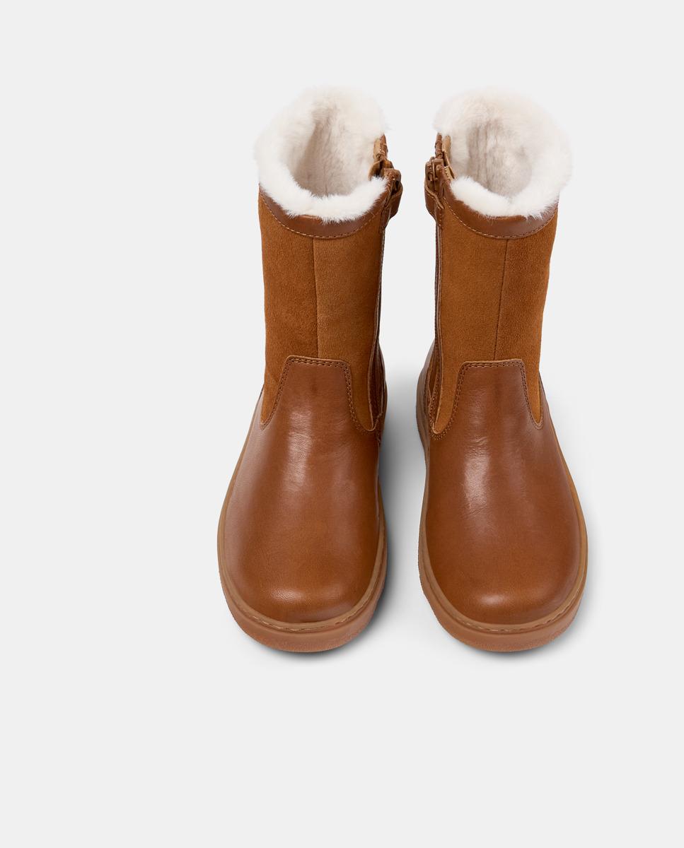 Botins Infantil Kiddo de Pele Camper Castanho-2