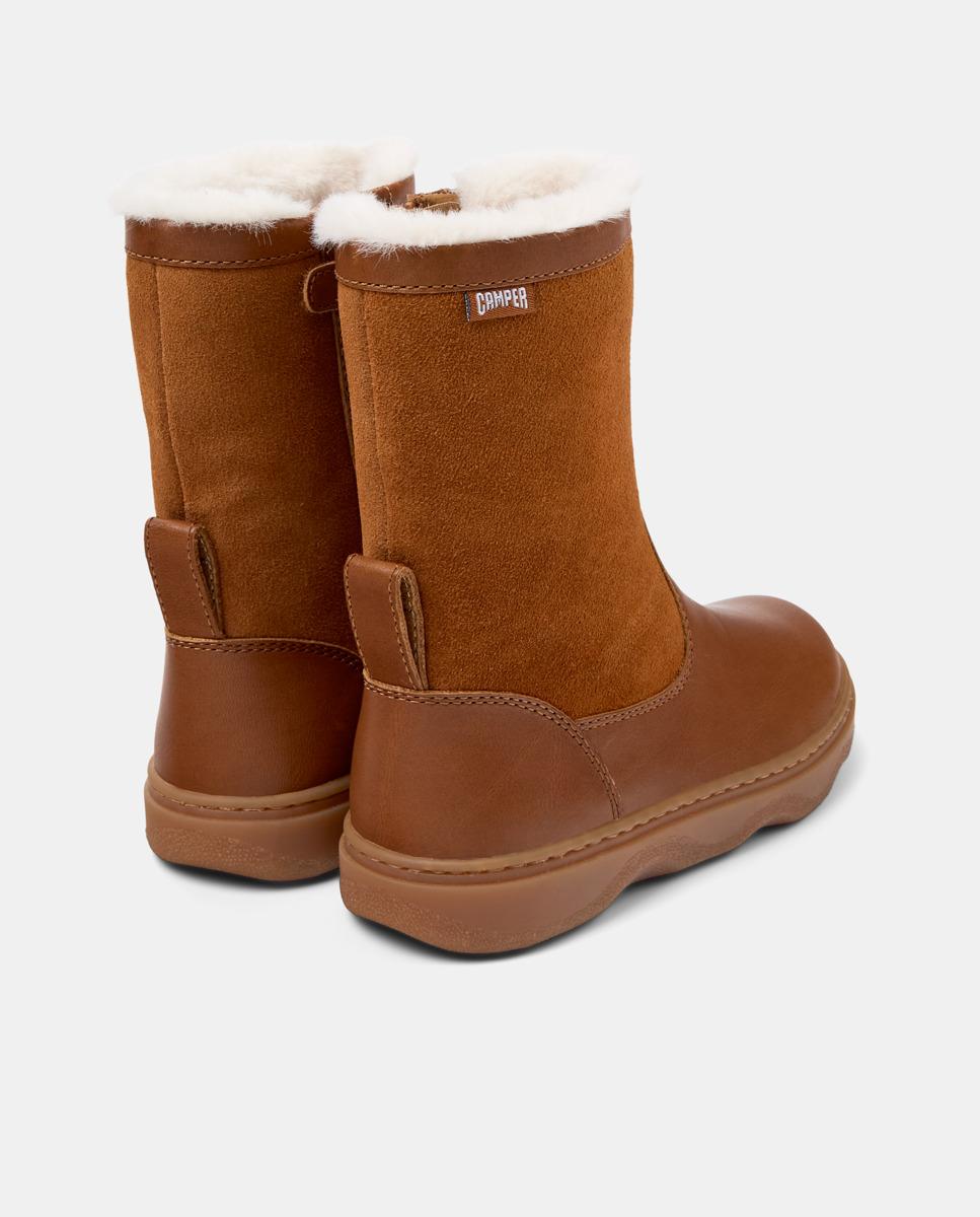 Botins Infantil Kiddo de Pele Camper Castanho-3