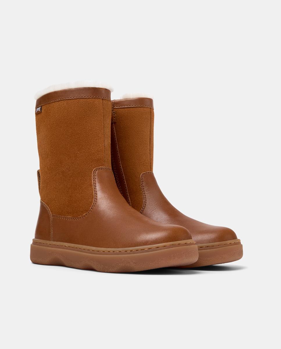 Botins Infantil Kiddo de Pele Camper Castanho-5