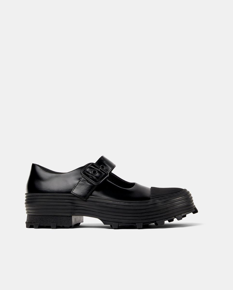 Mocassins Traktori Lisos com Fivela Preto-1
