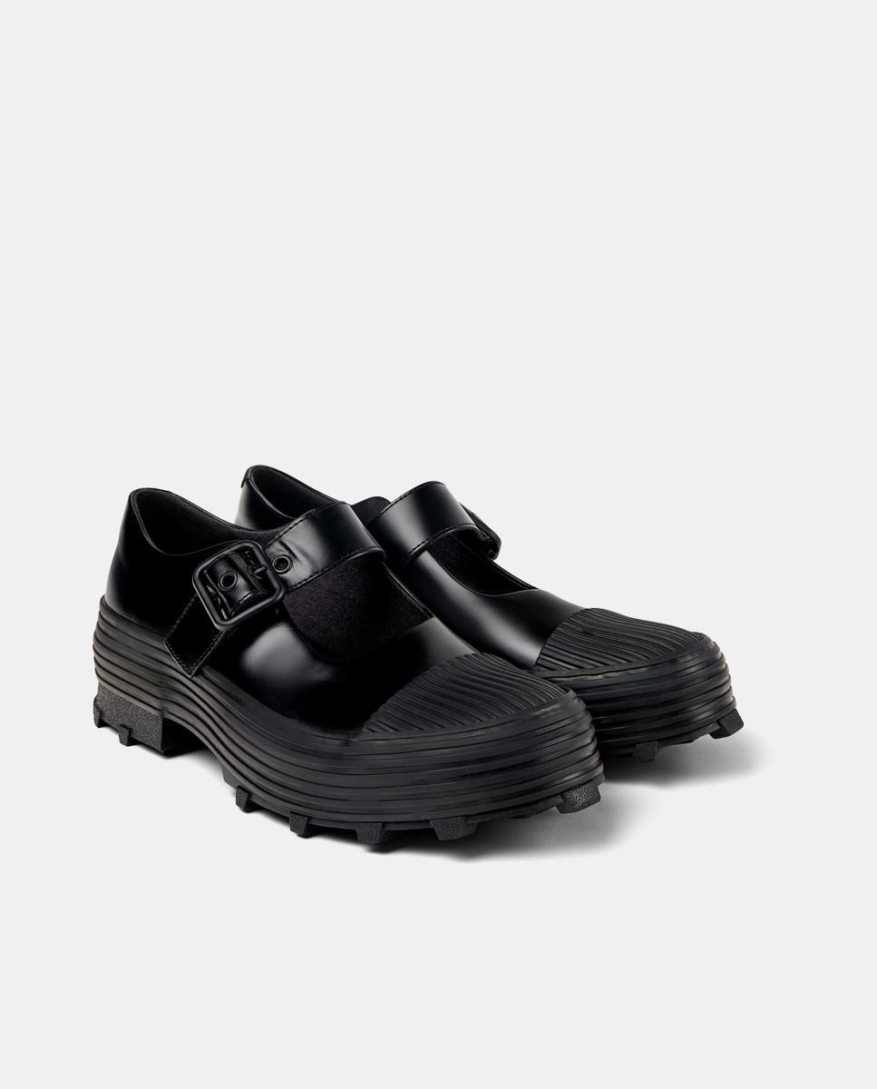 Mocassins Traktori Lisos com Fivela Preto-2