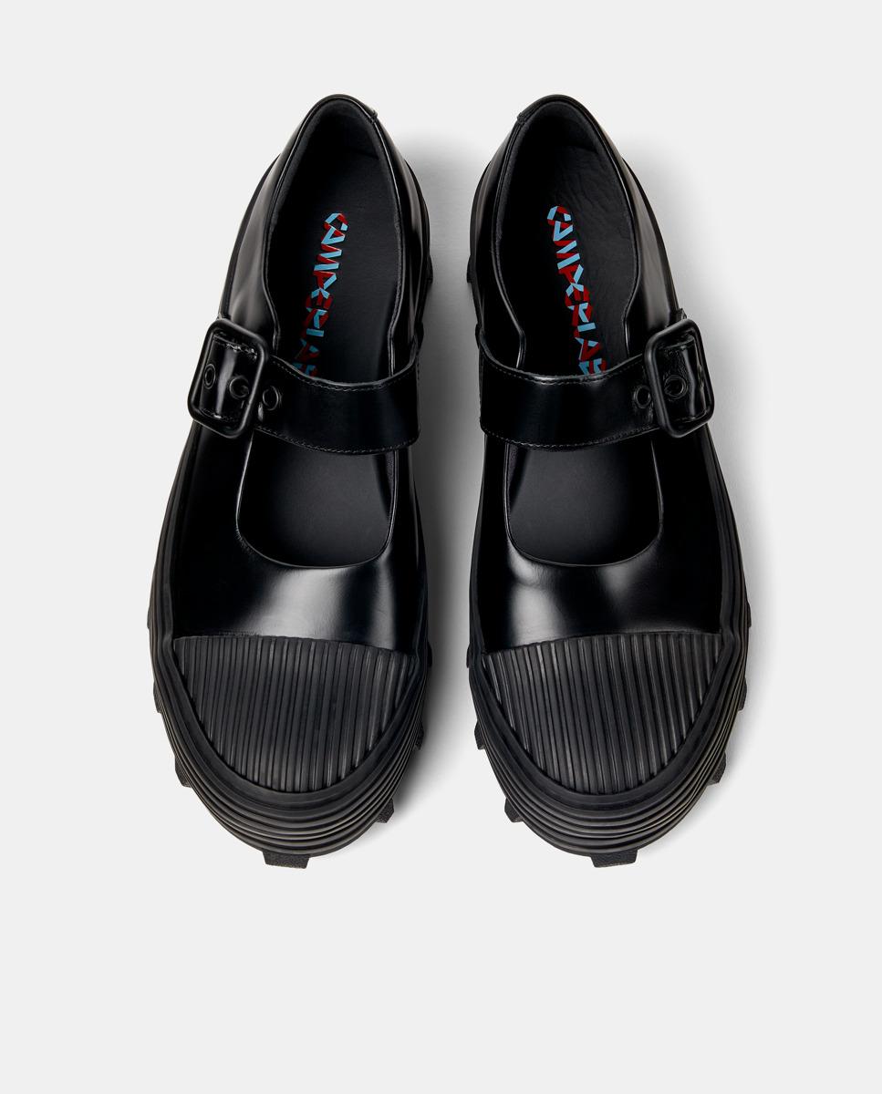 Mocassins Traktori Lisos com Fivela Preto-3