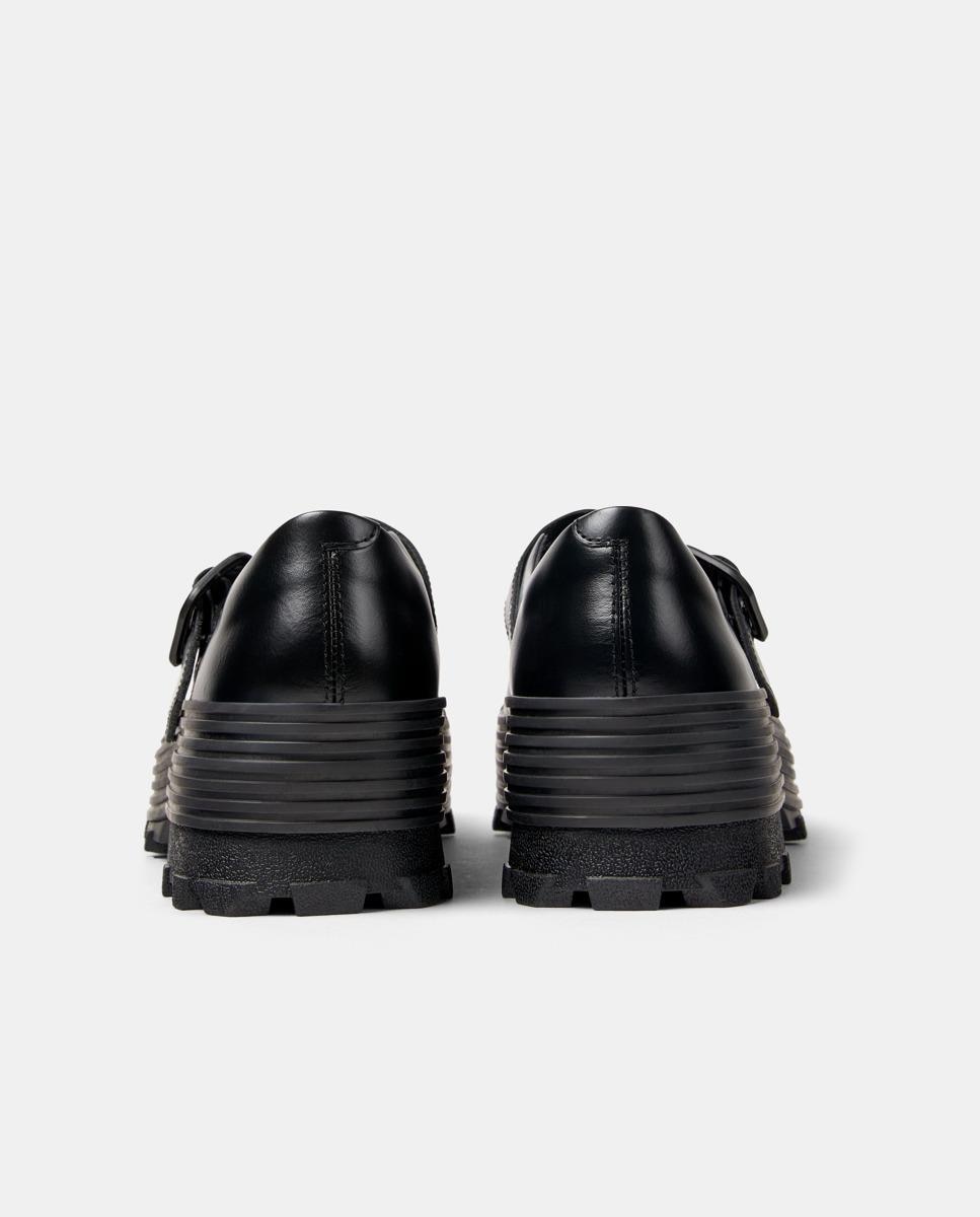 Mocassins Traktori Lisos com Fivela Preto-4