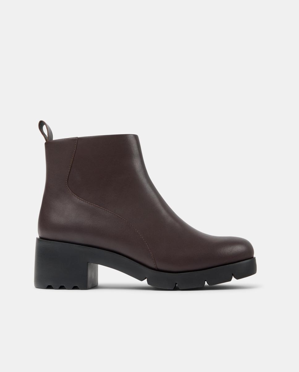 Botins Wanda com Fecho Zip Castanho-escuro-1