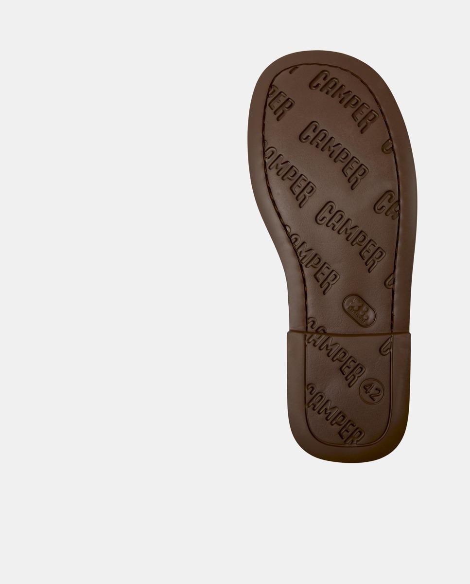 Sapatos de Cordões Don de Pele Castanho-claro-4