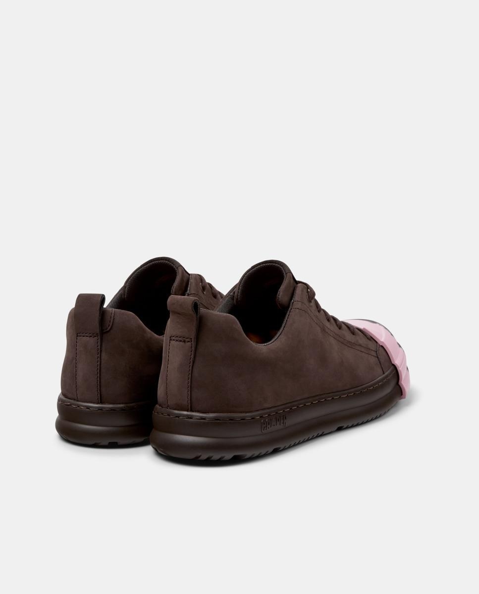 Sapatos de Atacadores Junction Runner de Pele Castanho-3