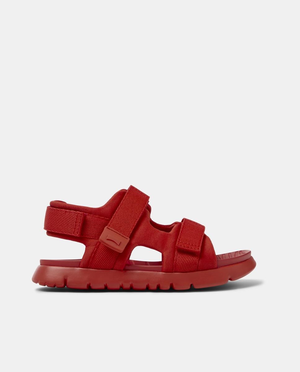 Sandálias Fechadas Infantil de Materiais Reciclados com Velcro Camper Vermelho-1