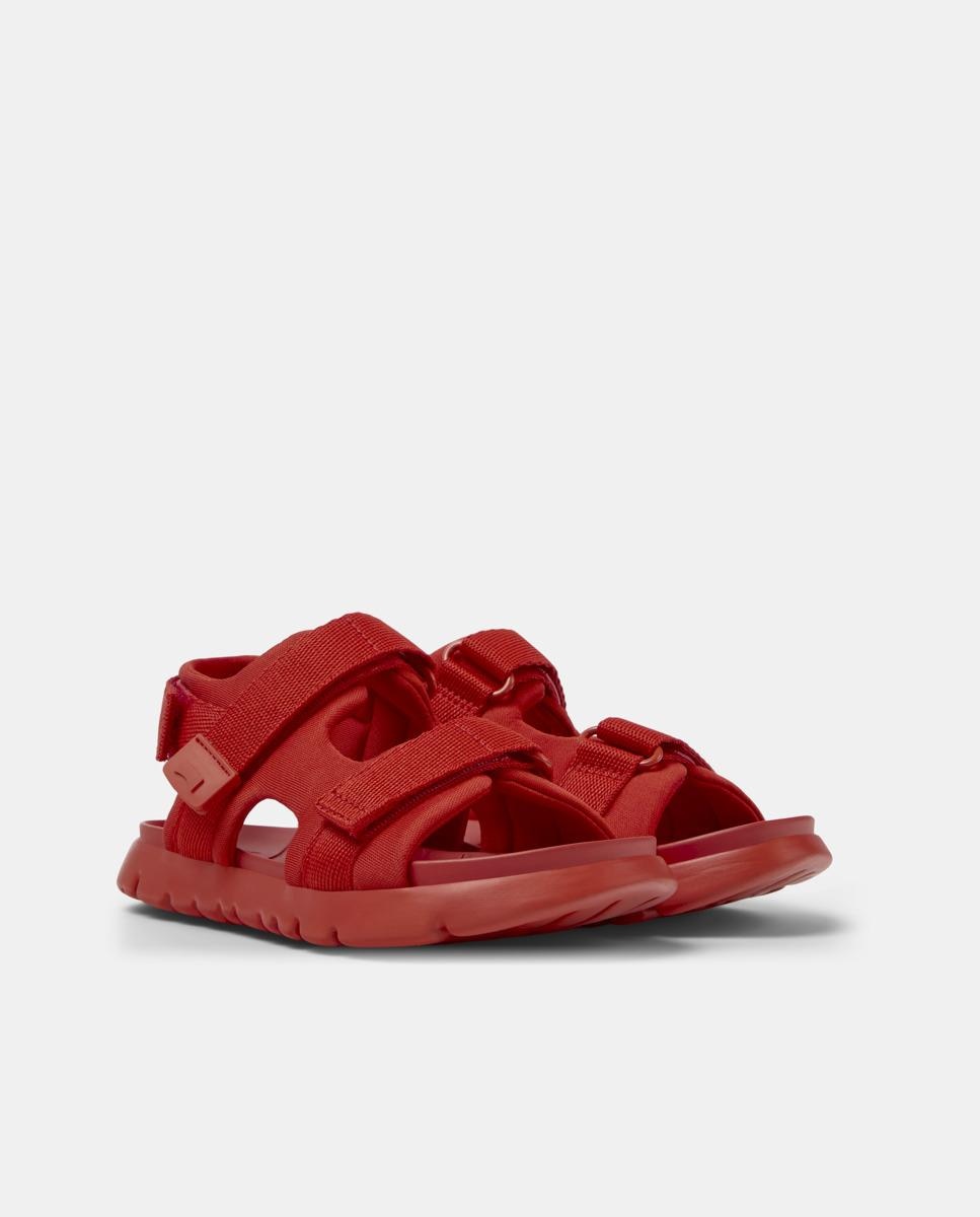 Sandálias Fechadas Infantil de Materiais Reciclados com Velcro Camper Vermelho-2