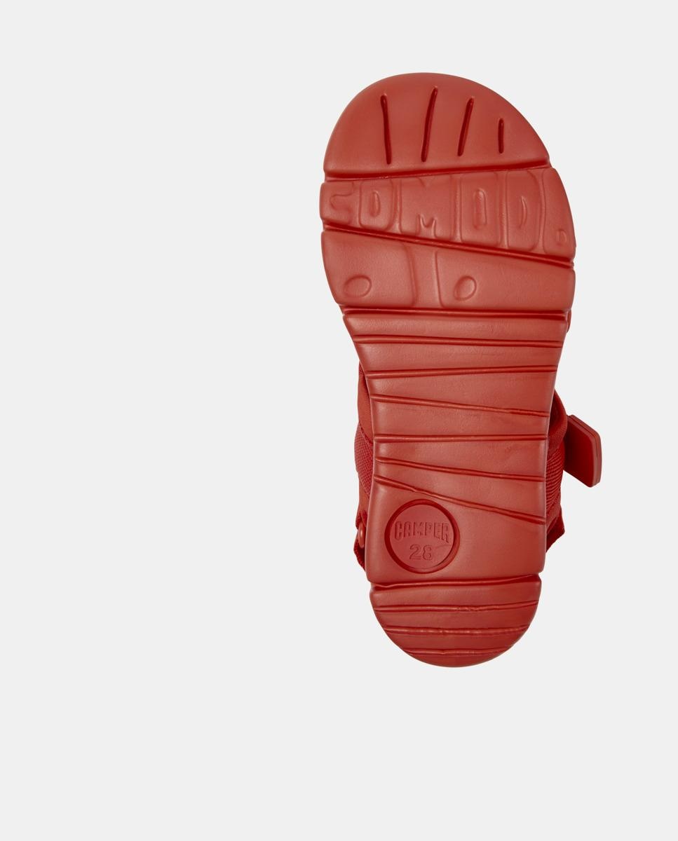 Sandálias Fechadas Infantil de Materiais Reciclados com Velcro Camper Vermelho-5