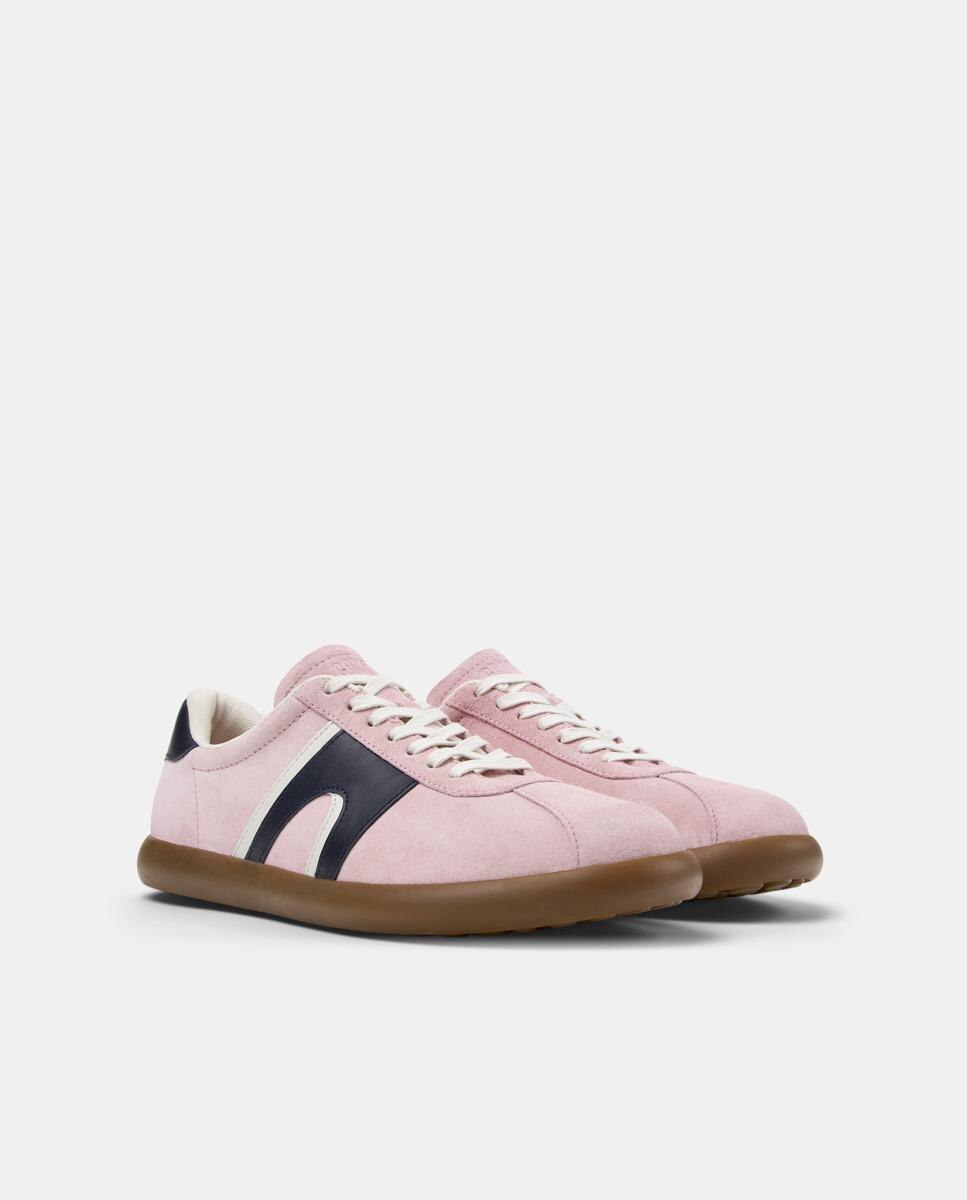 Sapatilhas de Pele Pelotas Soller com Atacadores Rosa / azul marinho-5