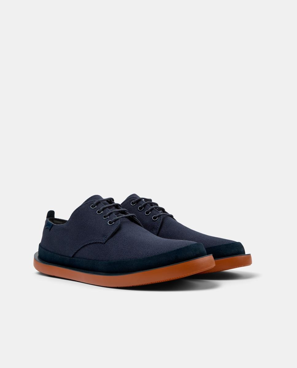 Sapatos de Cordões Wagon com Atacadores Azul-marinho-5