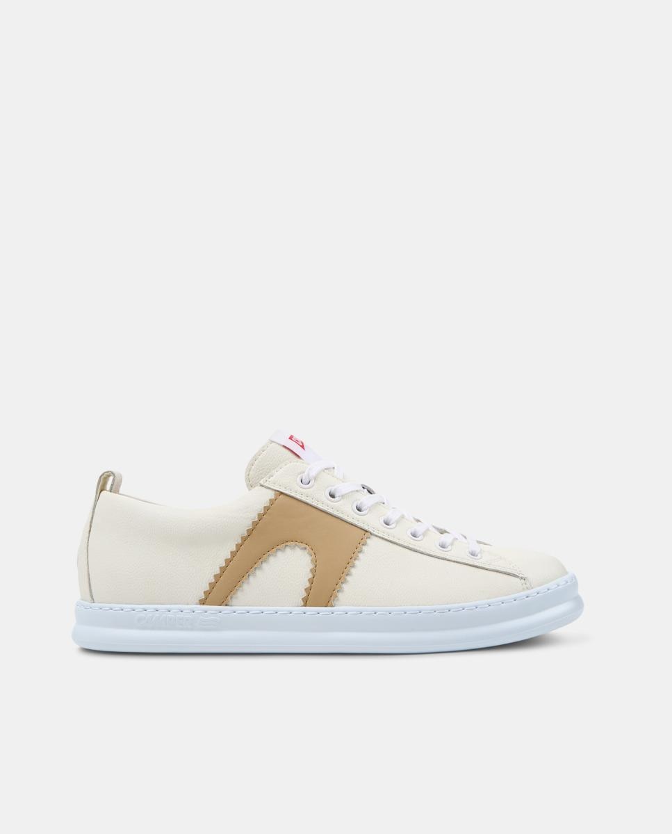 Sapatilhas de Pele Runner Four com Atacadores Branco-1
