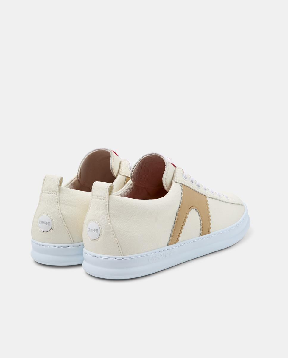 Sapatilhas de Pele Runner Four com Atacadores Branco-3