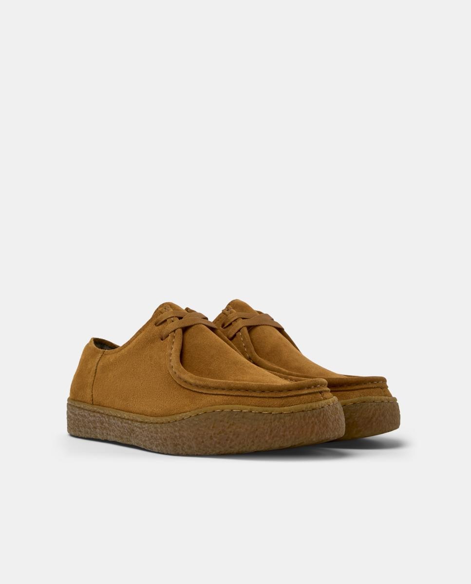 Sapatos de Atacadores Peu Terreno de Pele Castanho-claro-5