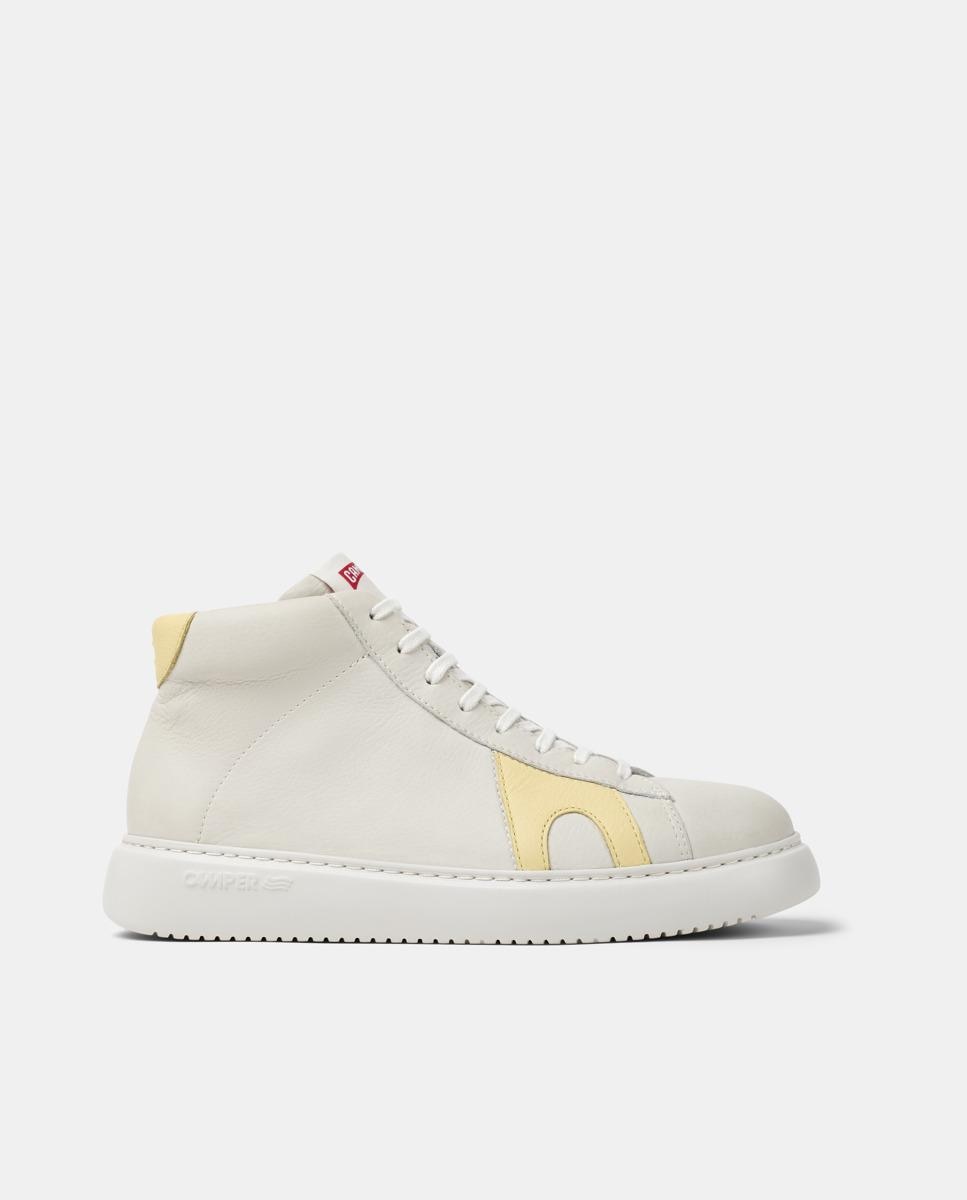 Sapatilhas de Pele Runner K21 Tipo Bota Branco/Amarelo-1
