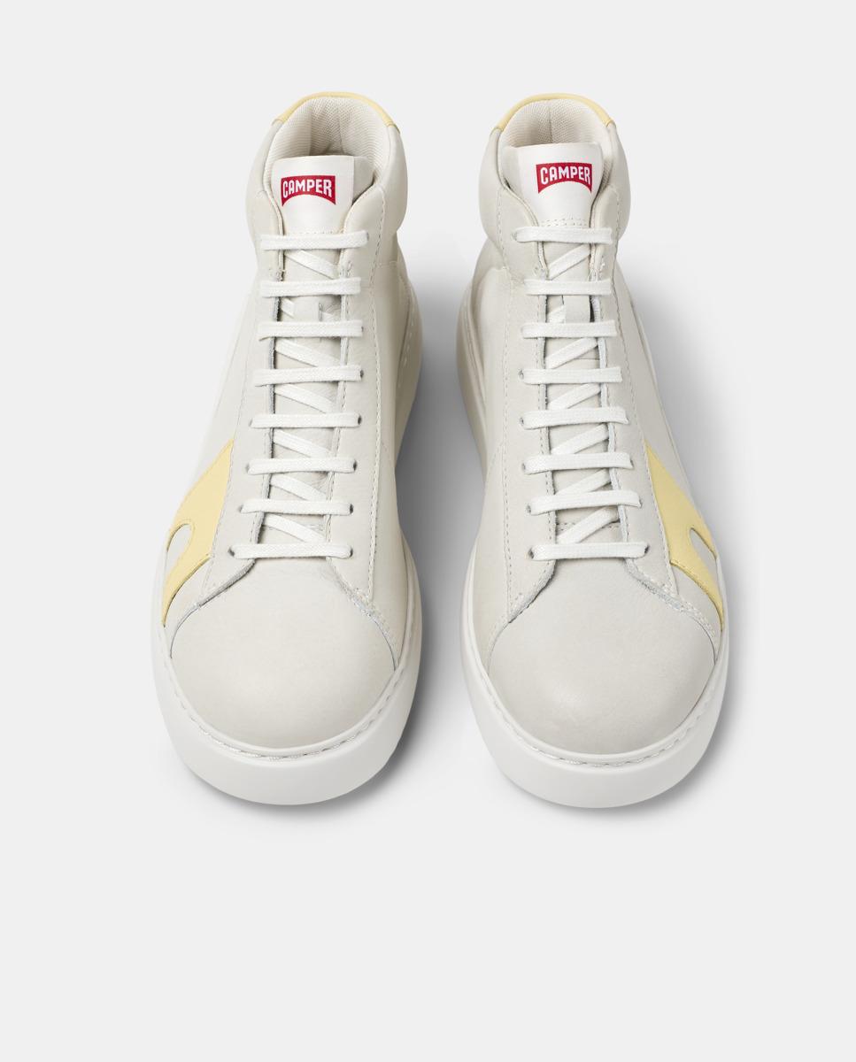 Sapatilhas de Pele Runner K21 Tipo Bota Branco/Amarelo-2