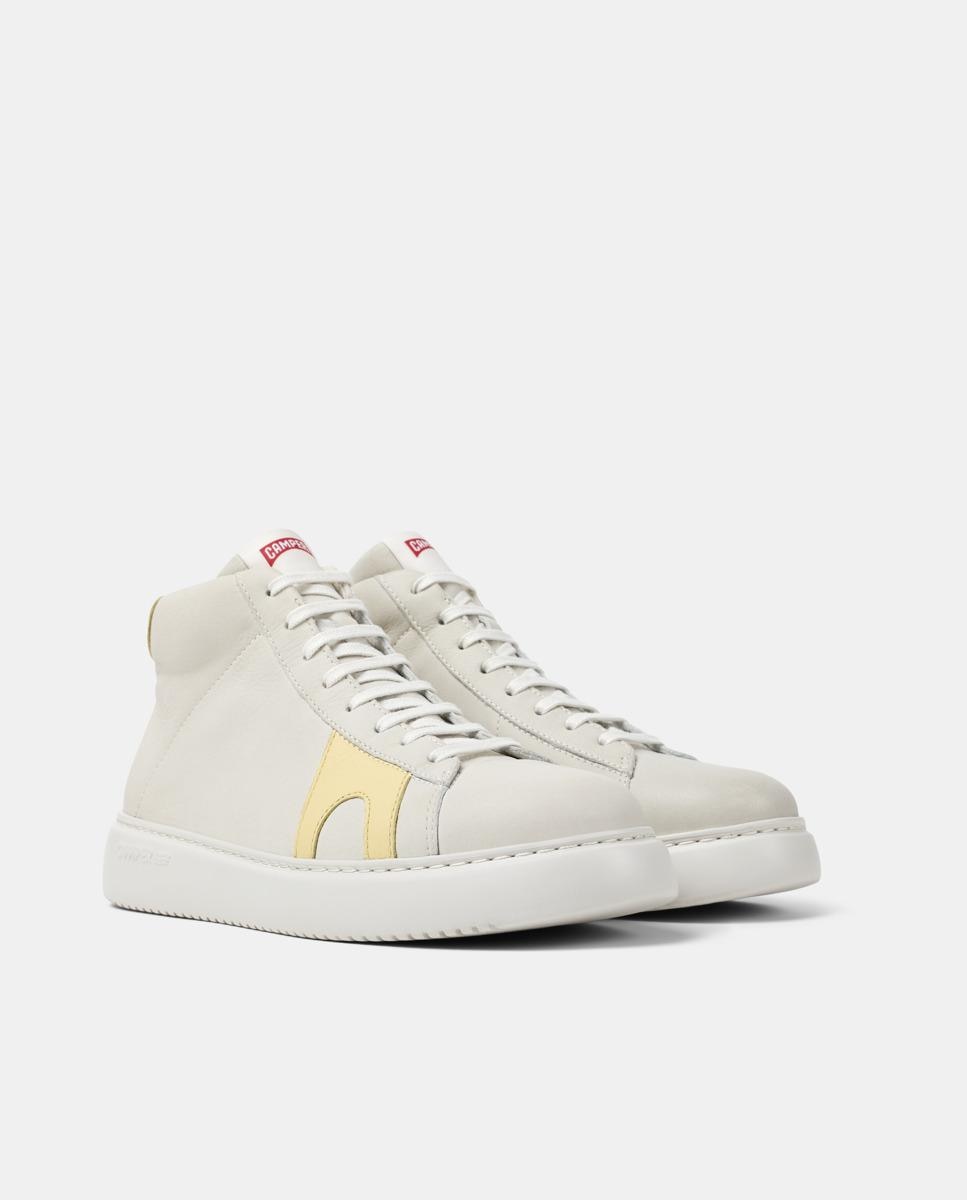 Sapatilhas de Pele Runner K21 Tipo Bota Branco/Amarelo-5