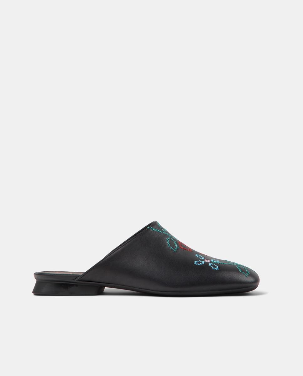 Mules Casi Myra Twins de Pele Preto-1