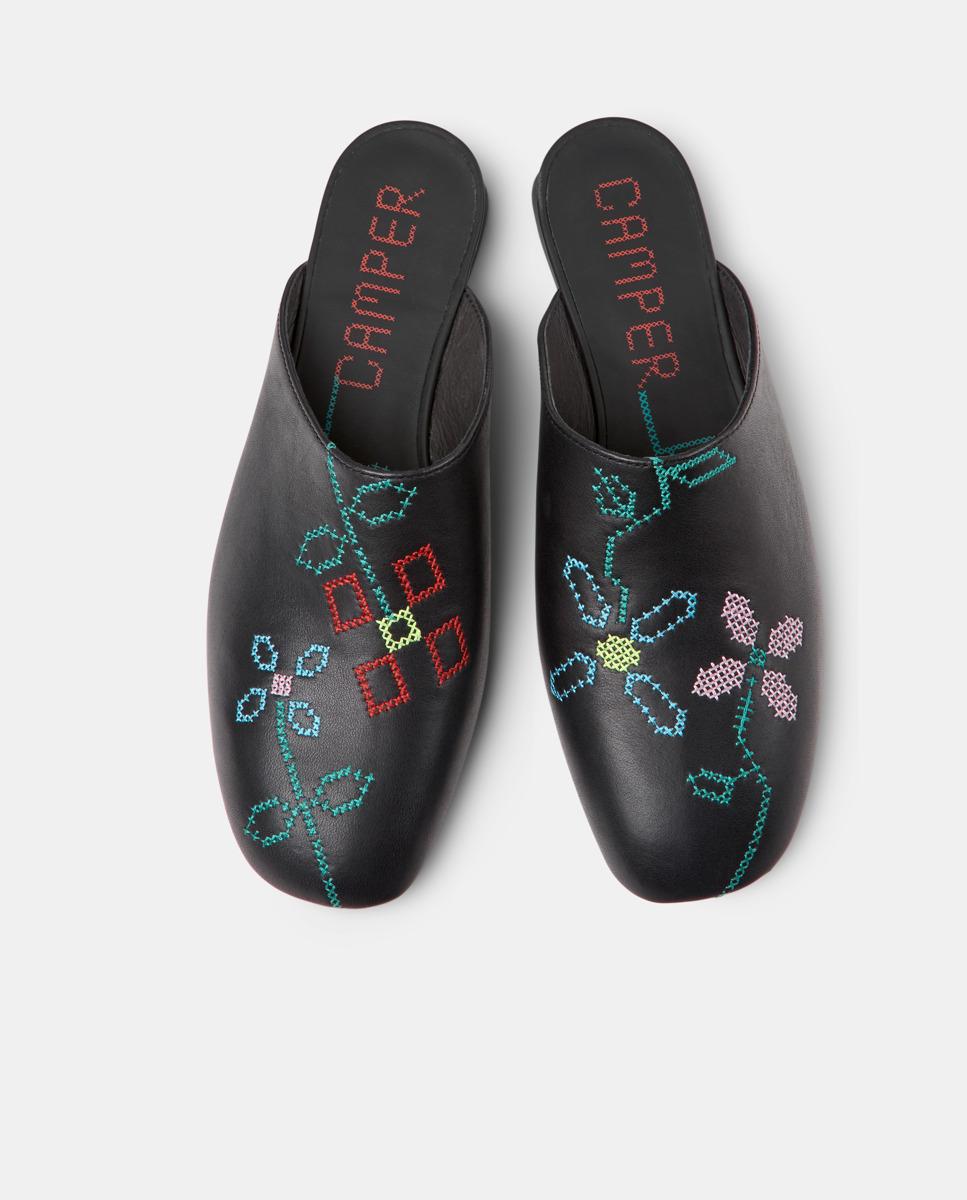 Mules Casi Myra Twins de Pele Preto-2