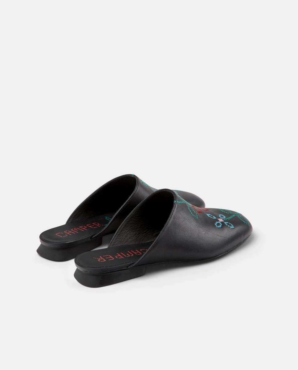 Mules Casi Myra Twins de Pele Preto-3
