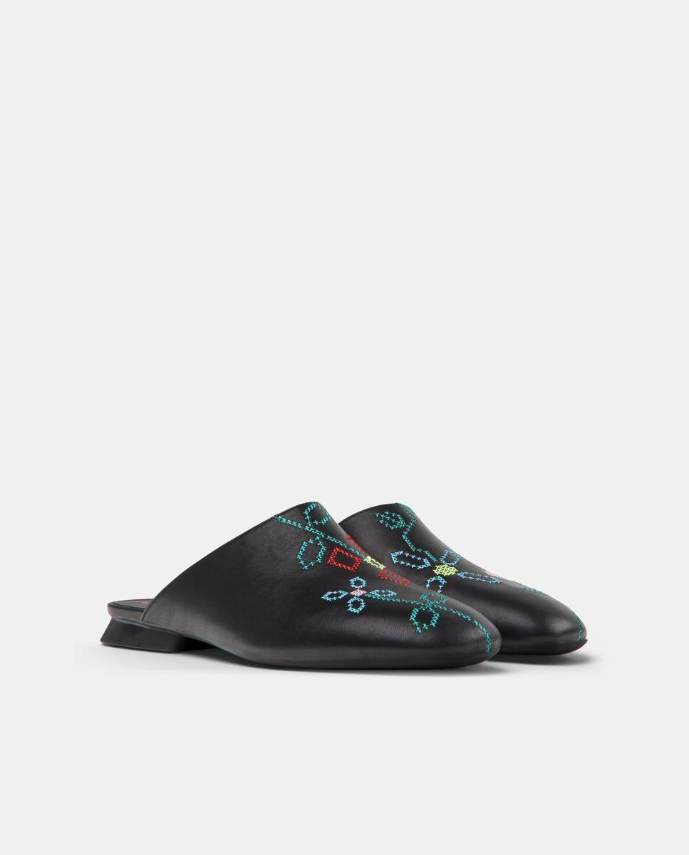 Mules Casi Myra Twins de Pele Preto-5