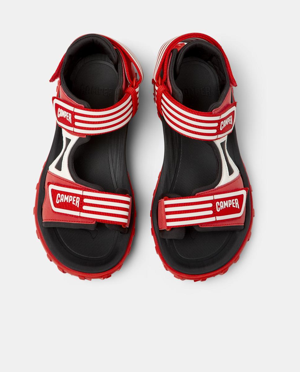 Sandálias Rasas Drift Trail com Velcro Vermelho / Branco-2