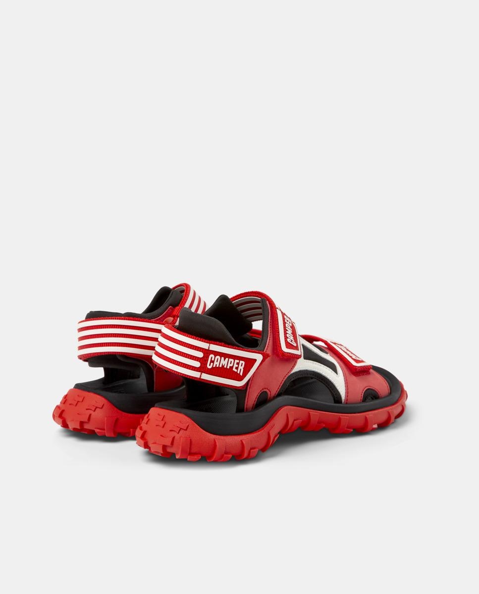 Sandálias Rasas Drift Trail com Velcro Vermelho / Branco-3