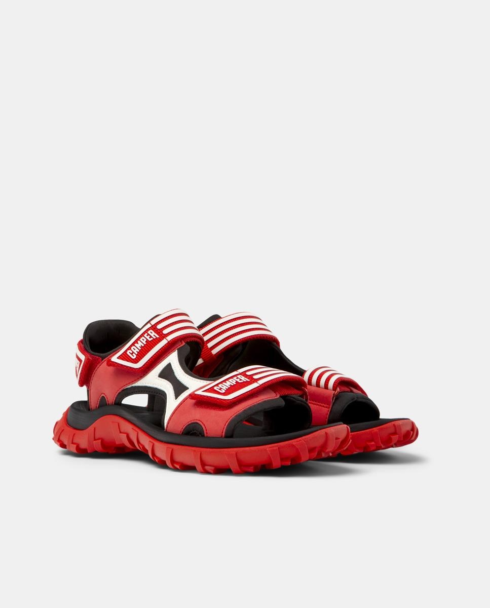 Sandálias Rasas Drift Trail com Velcro Vermelho / Branco-5