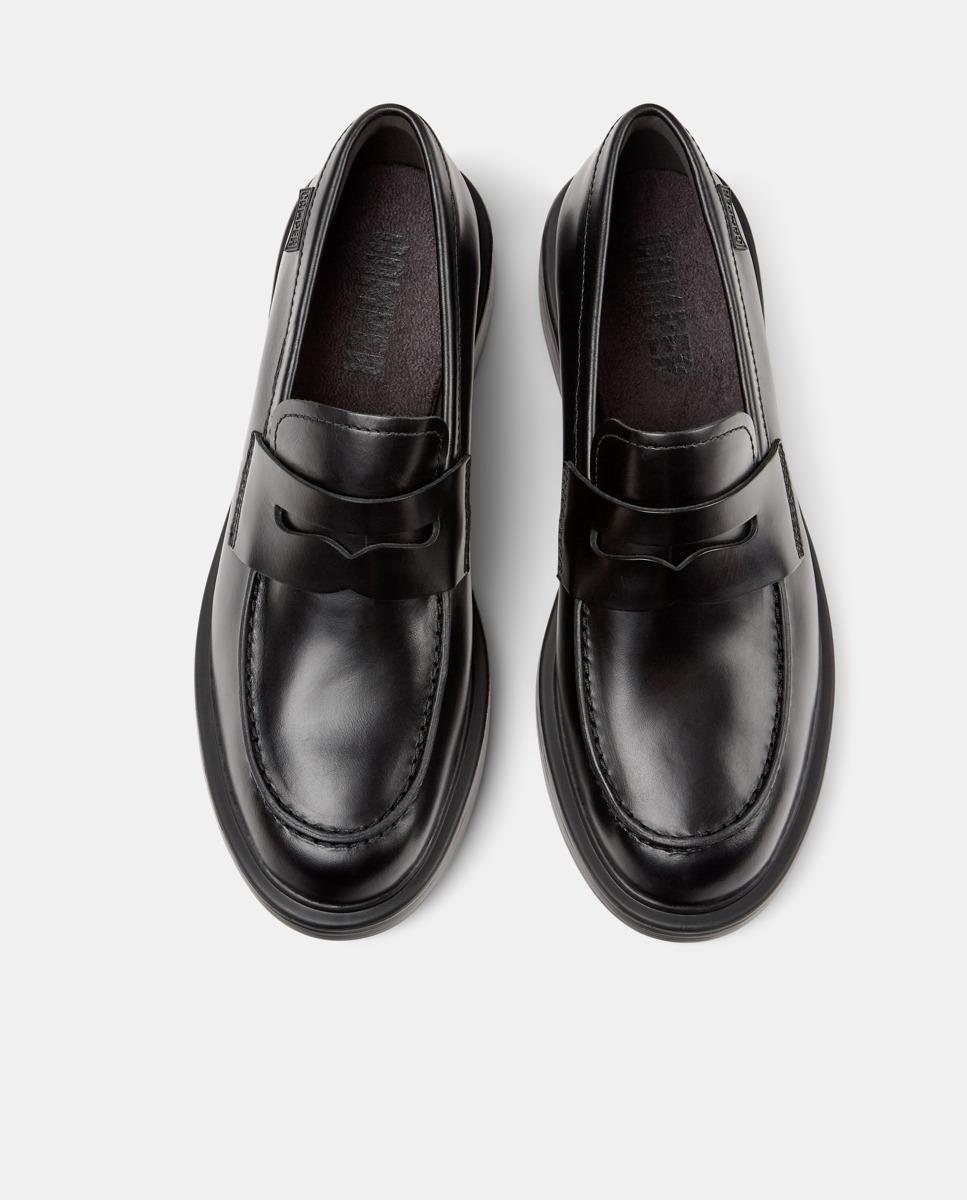 Mocassins Rasos Dean de Pele Preto-2