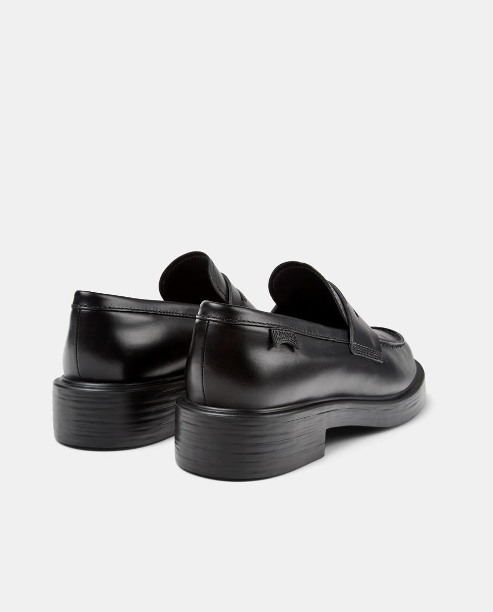 Mocassins Rasos Dean de Pele Preto-3