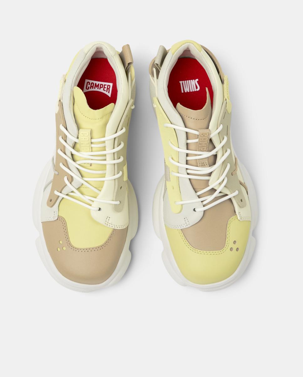 Sapatilhas de Pele Karst Twins com Atacadores Branco-2