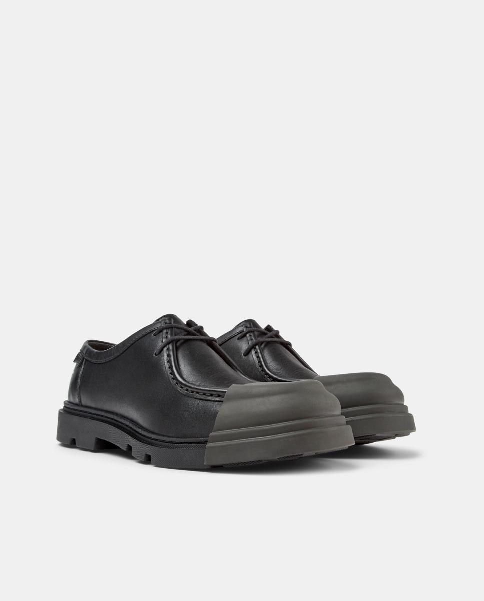 Sapatos de Cordões Junction de Pele Preto-5